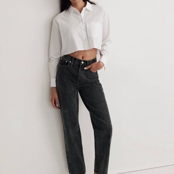 Madewell The Perfect Vintage Straight Jean Acid Wash Steel Green 32 NEW - Picture 13 of 13